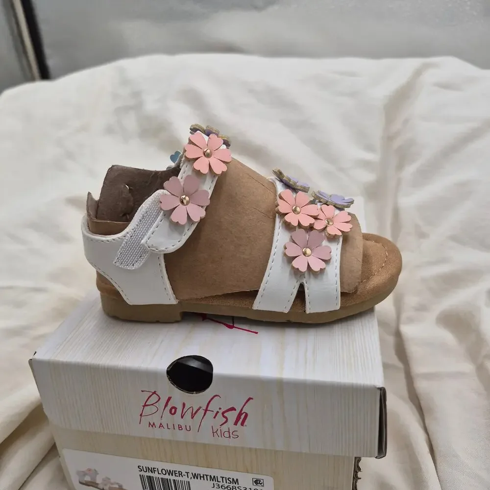 Blowfish Malibu Infant Girls Sunflower-T Sandal White Multi 6 Toddler
